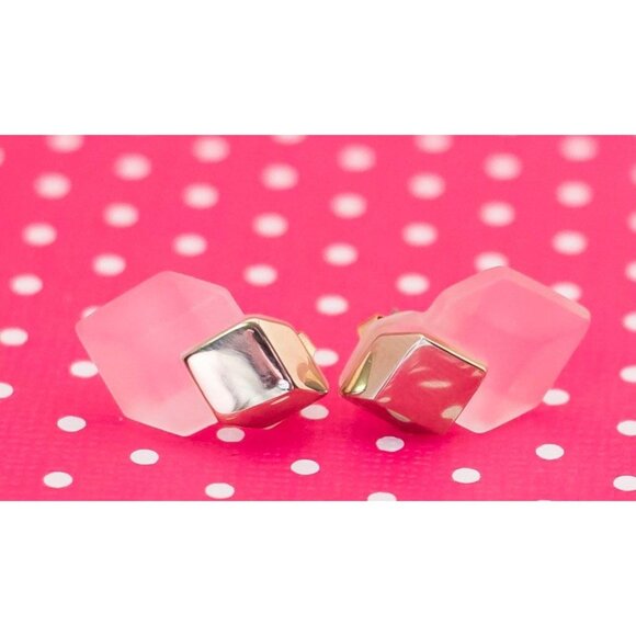 Vintage Clear Cubes Stud Earrings by Avon - P2 - Picture 2 of 3